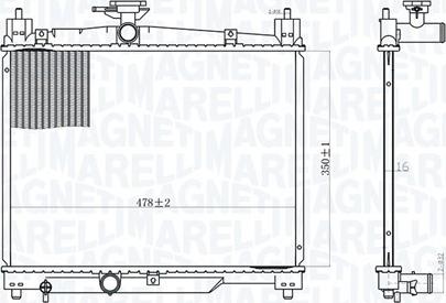 Magneti Marelli 350213164800 - Jäähdytin,moottorin jäähdytys inparts.fi