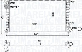 Magneti Marelli 350213186600 - Jäähdytin,moottorin jäähdytys inparts.fi