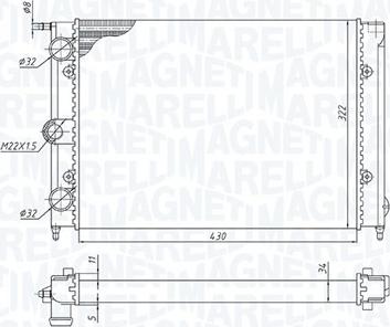 Magneti Marelli 350213187300 - Jäähdytin,moottorin jäähdytys inparts.fi