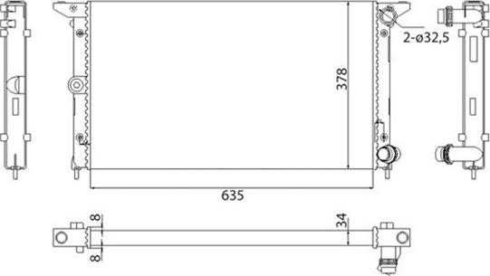 Magneti Marelli 350213844003 - Jäähdytin,moottorin jäähdytys inparts.fi