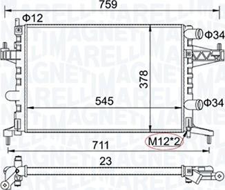 Magneti Marelli 350213829000 - Jäähdytin,moottorin jäähdytys inparts.fi