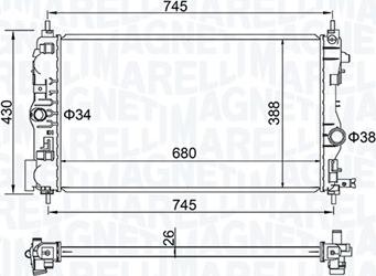 Magneti Marelli 350213206500 - Jäähdytin,moottorin jäähdytys inparts.fi