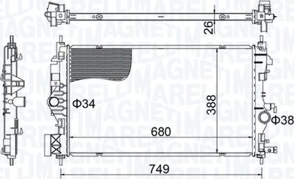 Magneti Marelli 350213206300 - Jäähdytin,moottorin jäähdytys inparts.fi