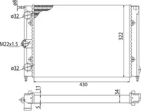 Magneti Marelli 350213201003 - Jäähdytin,moottorin jäähdytys inparts.fi