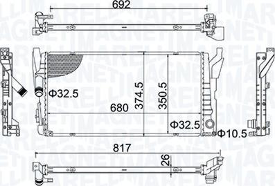 Magneti Marelli 350213202800 - Jäähdytin,moottorin jäähdytys inparts.fi