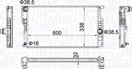 Magneti Marelli 350213202200 - Jäähdytin,moottorin jäähdytys inparts.fi