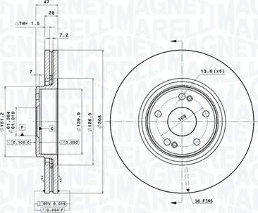 Magneti Marelli 360406093001 - Jarrulevy inparts.fi