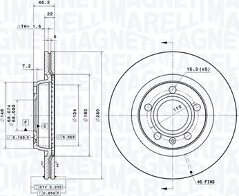 Magneti Marelli 360406049901 - Jarrulevy inparts.fi