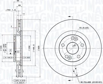 Magneti Marelli 360406044401 - Jarrulevy inparts.fi