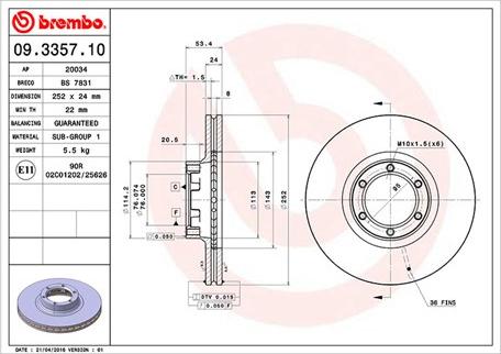 Magneti Marelli 360406041900 - Jarrulevy inparts.fi