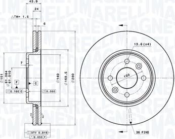 Magneti Marelli 360406043901 - Jarrulevy inparts.fi