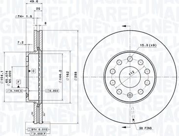 Magneti Marelli 360406050501 - Jarrulevy inparts.fi