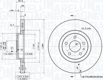 Magneti Marelli 360406000301 - Jarrulevy inparts.fi