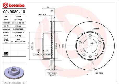 Magneti Marelli 360406008900 - Jarrulevy inparts.fi