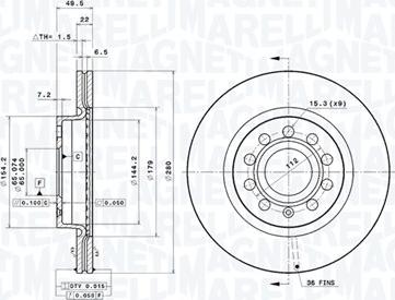 Magneti Marelli 360406002001 - Jarrulevy inparts.fi