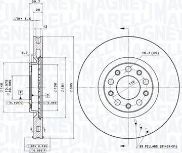 Magneti Marelli 360406011301 - Jarrulevy inparts.fi