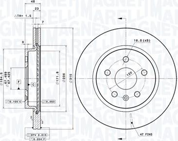 Magneti Marelli 360406080901 - Jarrulevy inparts.fi