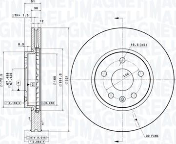 Magneti Marelli 360406080801 - Jarrulevy inparts.fi