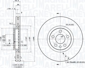 Magneti Marelli 360406029601 - Jarrulevy inparts.fi