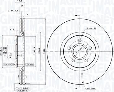 Magneti Marelli 360406077900 - Jarrulevy inparts.fi