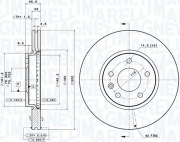 Magneti Marelli 360406108701 - Jarrulevy inparts.fi