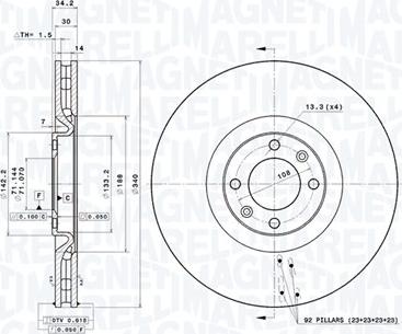 Magneti Marelli 360406113901 - Jarrulevy inparts.fi