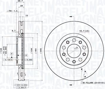 Magneti Marelli 360406180501 - Jarrulevy inparts.fi