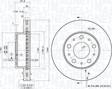 Magneti Marelli 360406180301 - Jarrulevy inparts.fi