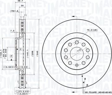 Magneti Marelli 360406182301 - Jarrulevy inparts.fi