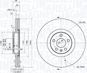 Magneti Marelli 360406182201 - Jarrulevy inparts.fi