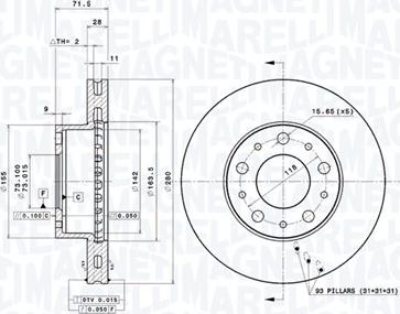 Magneti Marelli 360407100100 - Jarrulevy inparts.fi