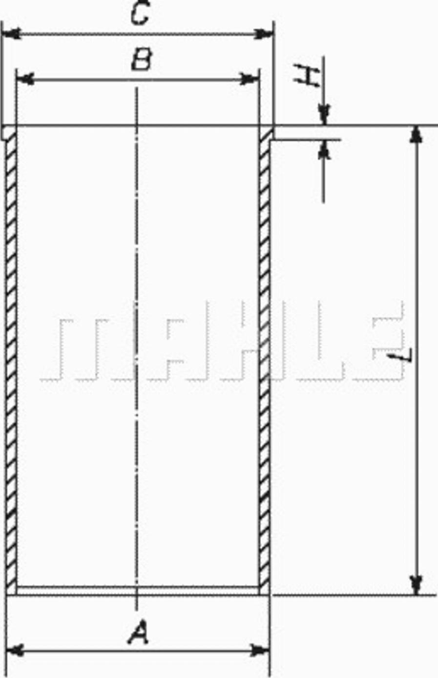 MAHLE 001 WV 09 - Sylinteriputki inparts.fi