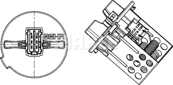 MAHLE ABR 93 000P - Vastus, sisäilmantuuletin inparts.fi