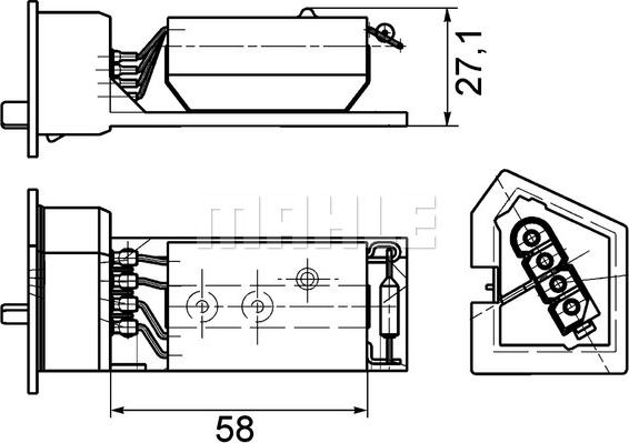 MAHLE ABR 11 000P - Vastus, sisäilmantuuletin inparts.fi