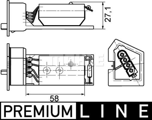 MAHLE ABR 11 000P - Vastus, sisäilmantuuletin inparts.fi