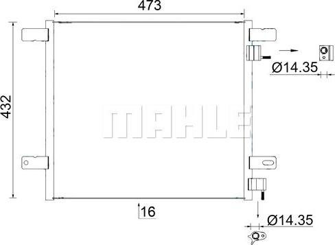 MAHLE AC 950 000S - Lauhdutin, ilmastointilaite inparts.fi