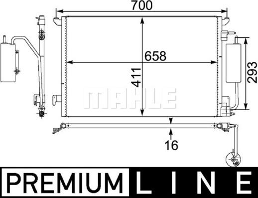 MAHLE AC 411 000P - Lauhdutin, ilmastointilaite inparts.fi