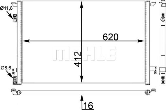 MAHLE AC 411 000S - Lauhdutin, ilmastointilaite inparts.fi