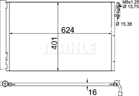 MAHLE AC 413 000P - Lauhdutin, ilmastointilaite inparts.fi