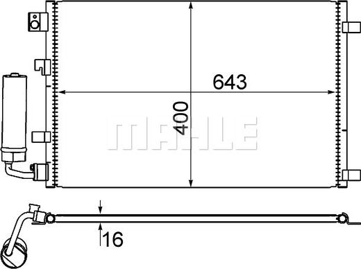 MAHLE AC 604 001S - Lauhdutin, ilmastointilaite inparts.fi