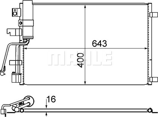 MAHLE AC 607 001S - Lauhdutin, ilmastointilaite inparts.fi