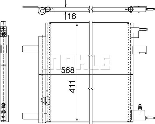 MAHLE AC 636 000P - Lauhdutin, ilmastointilaite inparts.fi