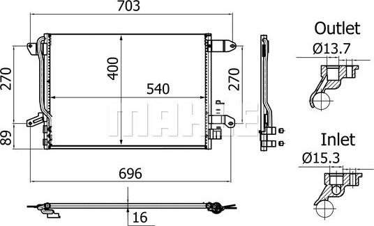 MAHLE AC 864 001S - Lauhdutin, ilmastointilaite inparts.fi