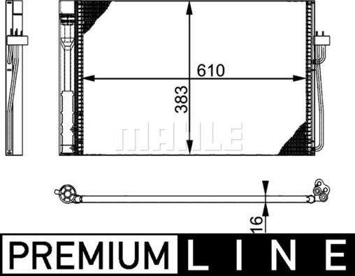 MAHLE AC 345 000P - Lauhdutin, ilmastointilaite inparts.fi