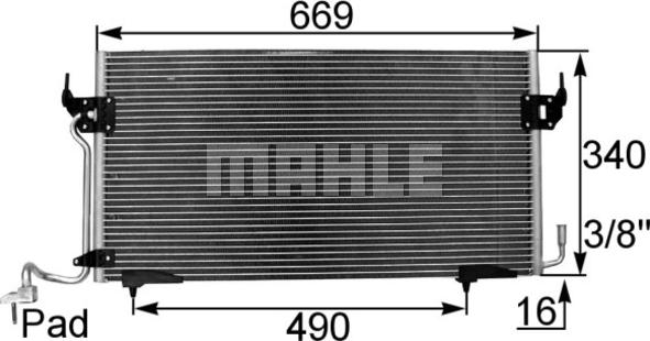 MAHLE AC 206 000S - Lauhdutin, ilmastointilaite inparts.fi