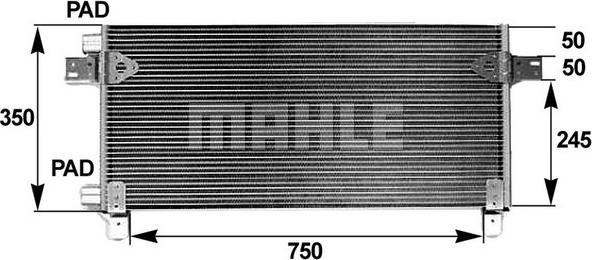 MAHLE AC 282 000P - Lauhdutin, ilmastointilaite inparts.fi