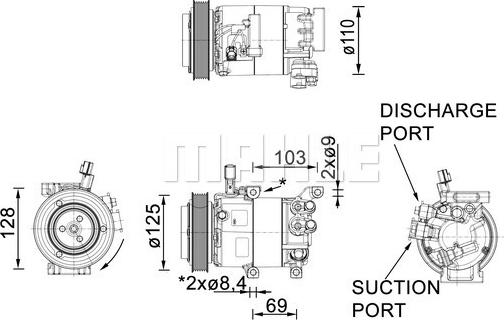 MAHLE ACP 1458 000P - Kompressori, ilmastointilaite inparts.fi