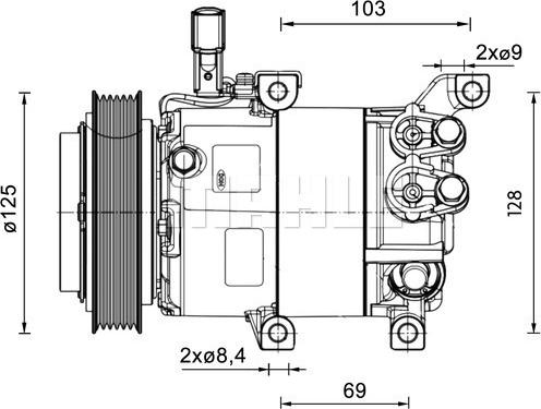 MAHLE ACP 1458 000P - Kompressori, ilmastointilaite inparts.fi