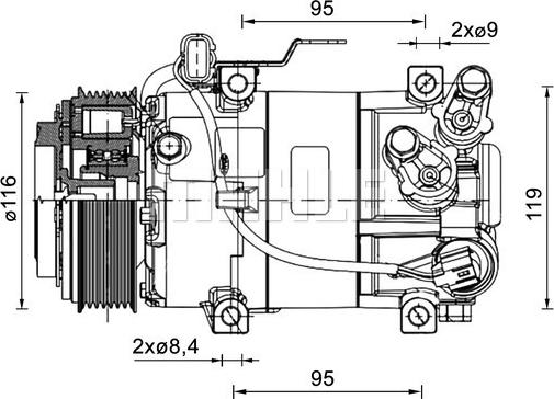 MAHLE ACP 1460 000P - Kompressori, ilmastointilaite inparts.fi