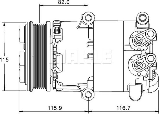 MAHLE ACP 1332 000P - Kompressori, ilmastointilaite inparts.fi